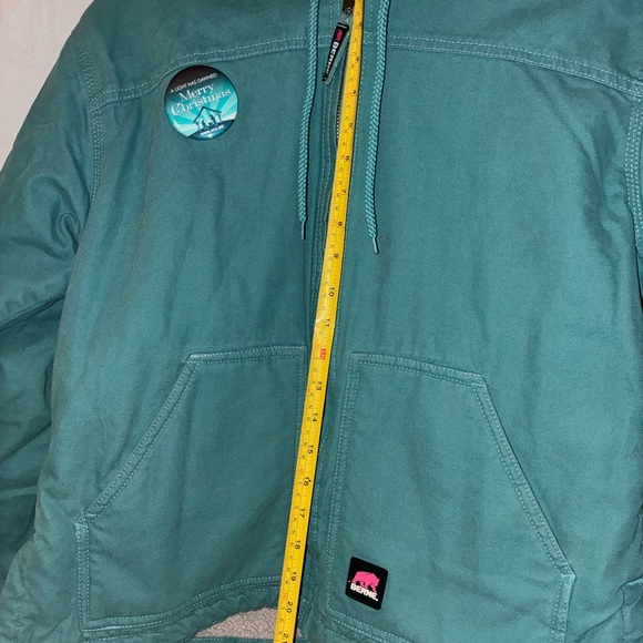 Berne Ladies Teal Hooded Warm Coat - Picture 3 of 6